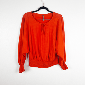 Anthropologie‎ Women's Peasant Top Orange Sz M